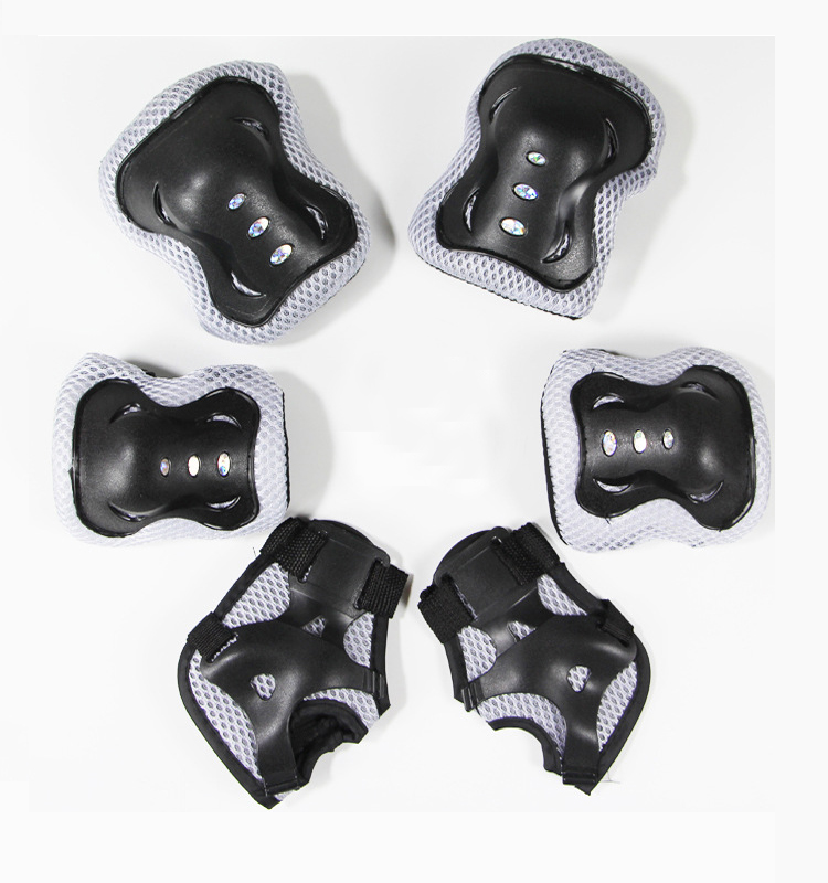 6pcs Adult Kids Knee Pads Elbow Pads Wrist Guards Ankle Support Brace Set for Inline Roller Skating Skateboarding Scoote