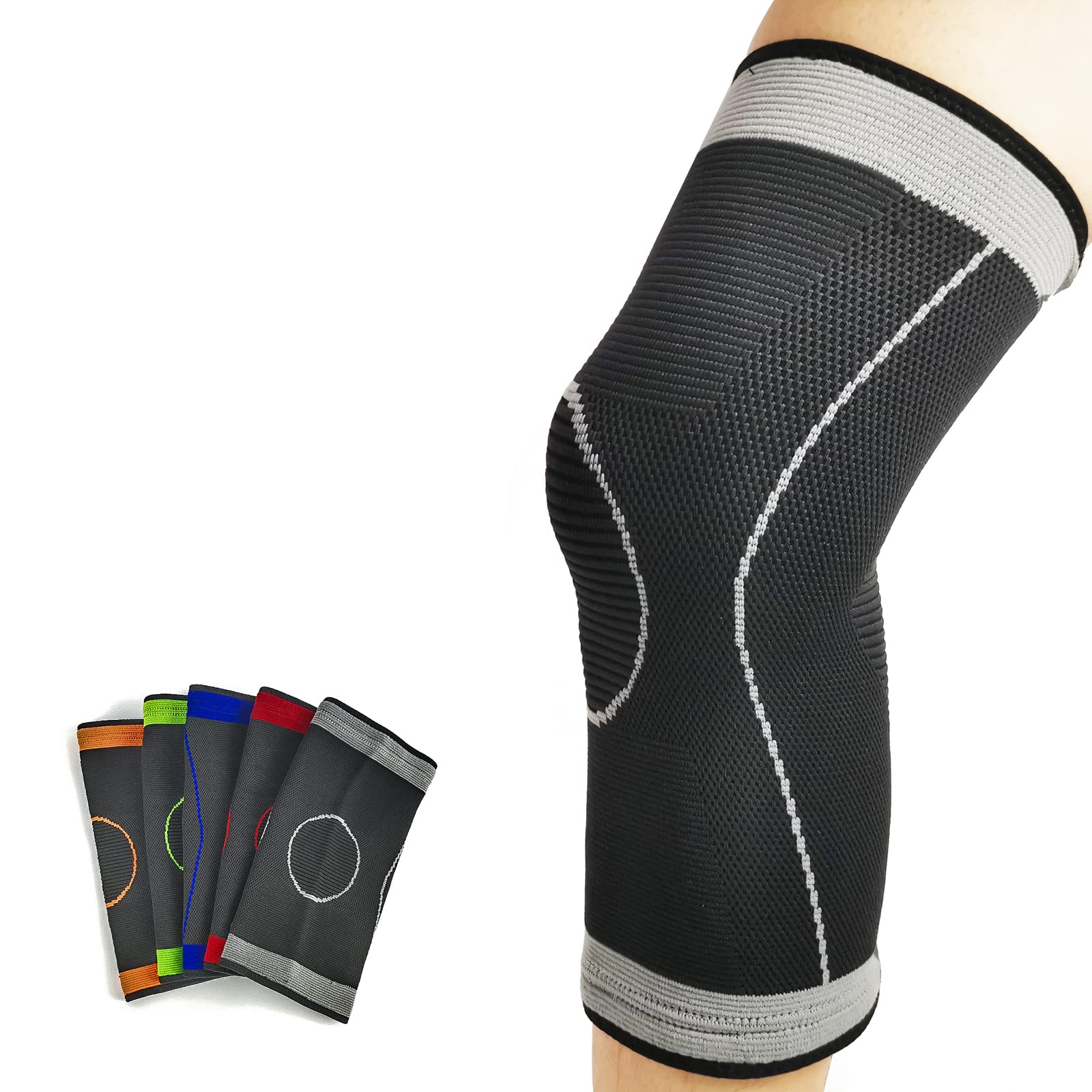 New design knitted breathable nylon knee pads Running Fitness Knee pad Knit Anti Slip Compression Knee Brace for yoga gy