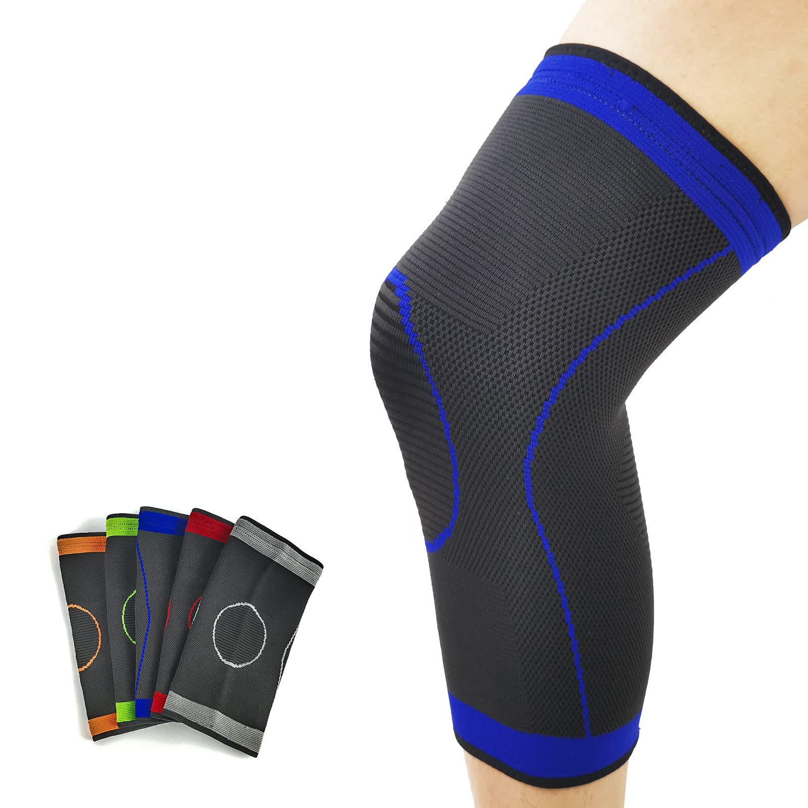New design knitted breathable nylon knee pads Running Fitness Knee pad Knit Anti Slip Compression Knee Brace for yoga gy