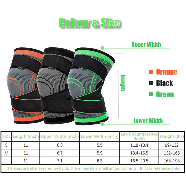  adjustable strap knitted knee support compression weightlifting powerlifting knee sleeve