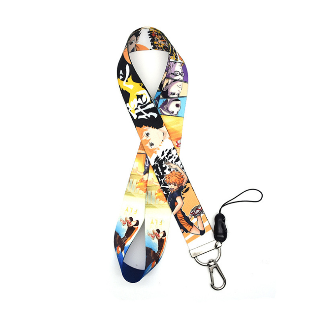 Eco friendly style car hanging pendants anime keychain lanyard Heat Transfer Sublimation Print Polyester Neck Strap Lany