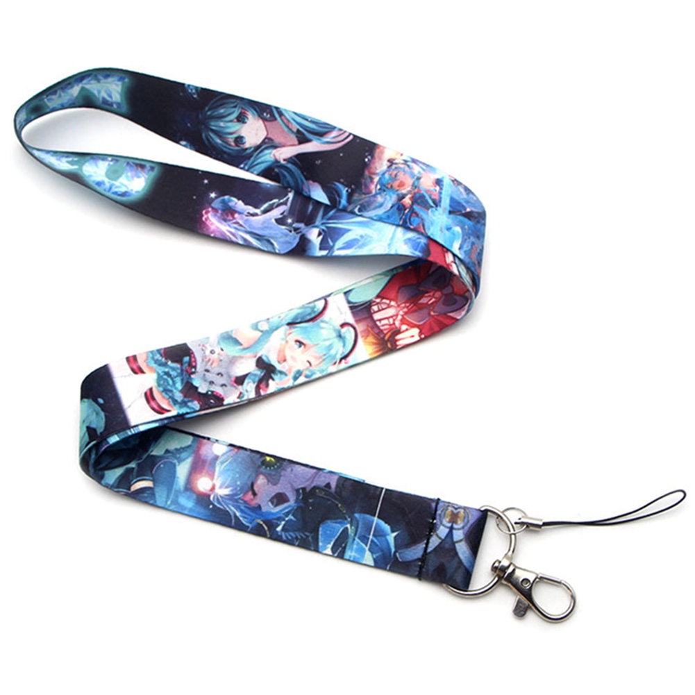 Eco friendly style car hanging pendants anime keychain lanyard Heat Transfer Sublimation Print Polyester Neck Strap Lany