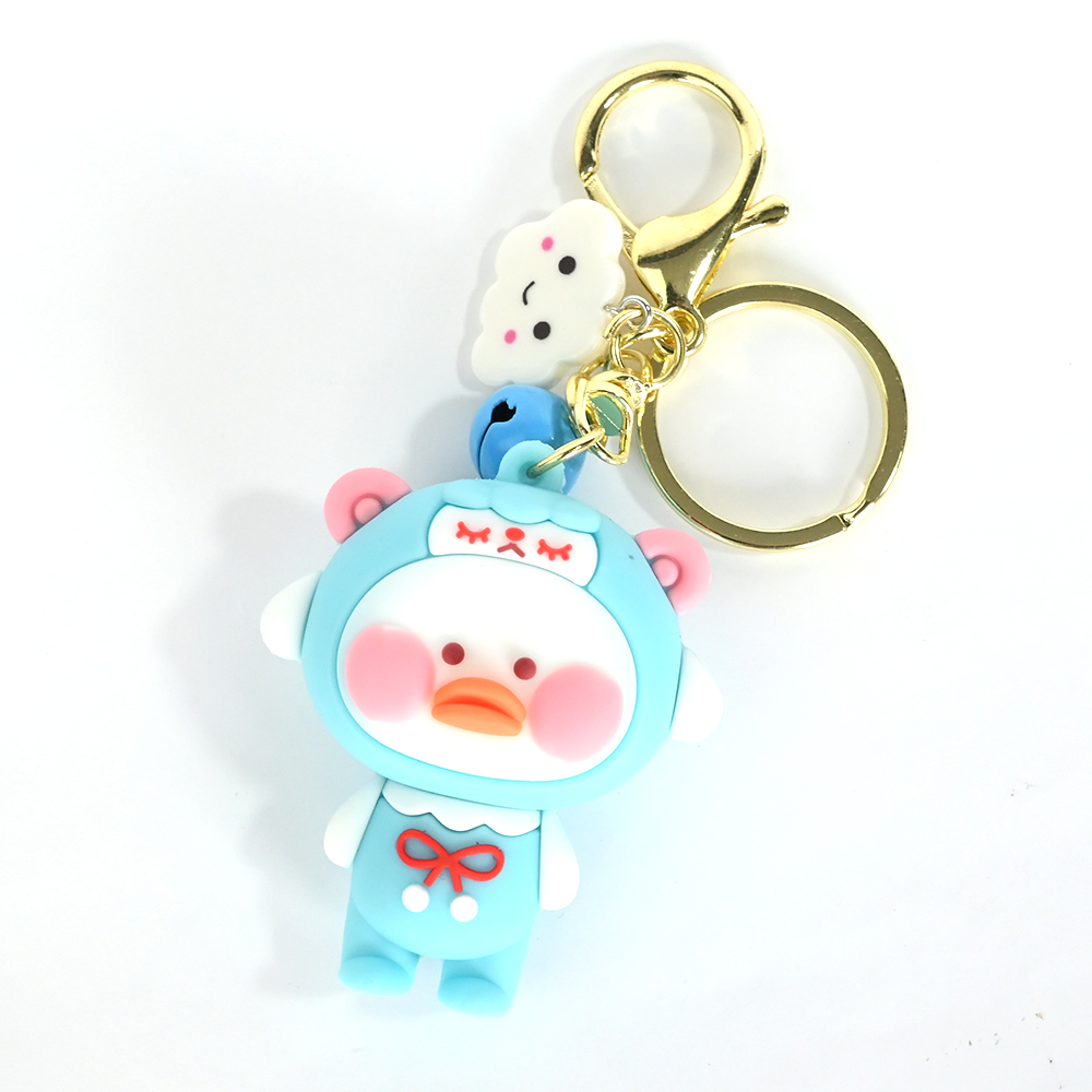 Cute cartoon duckling doll keychain car pendant key ring anti-lost creative gift