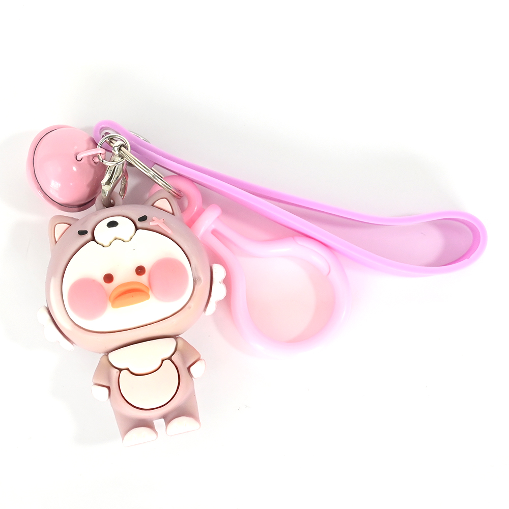 Cute cartoon duckling doll keychain car pendant key ring anti-lost creative gift