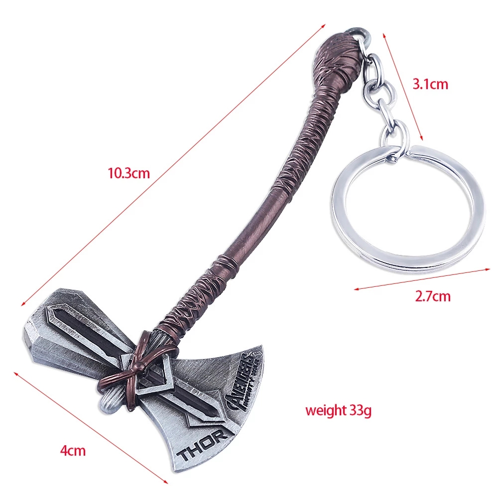 Movie Keychain Thor Weapon Stormbreaker Hammer Keychain for Women Men Car Pendant Jewelry Fans Gift 