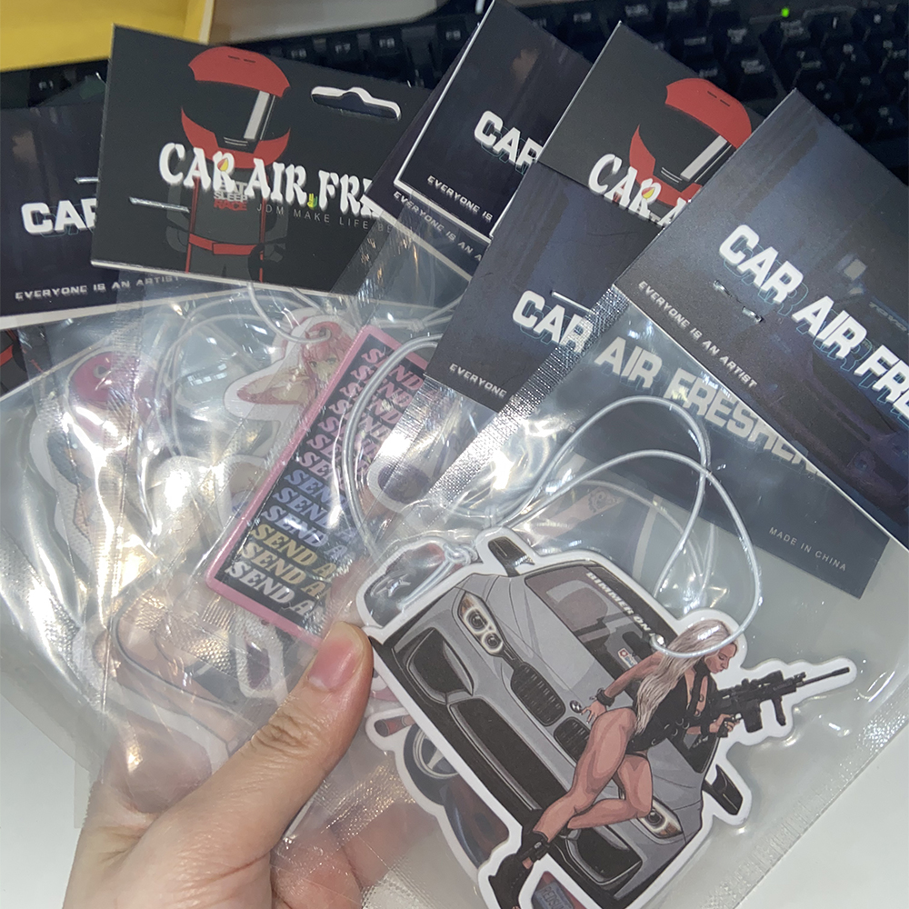 New JDM Culture Series Car Air Freshener Hanging Sexy Girl Tire Girls Car Rear View Solid Paper Car Interior Accessories