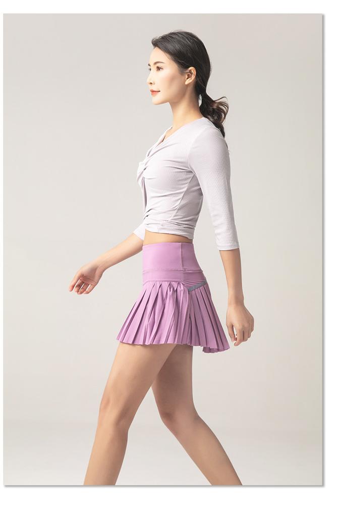 Advanced  Summer Sports Fitness Shorts Gym Pleated Skirt Golf Tennis Skirt with Pocket In Stock