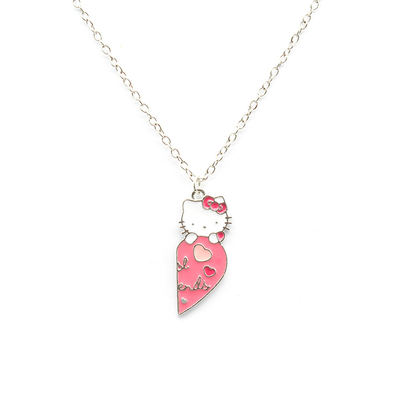 Cartoon Love KT Cat pendant Necklace