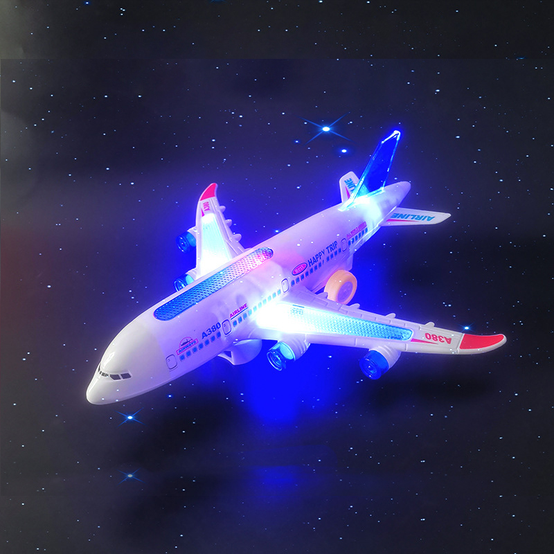 Luminous Electric Music Passenger Plane Airline Aircraft A380 Inertial Child Gift Light Toy