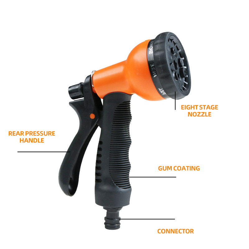 Multifunctional adhesive bag adjustable water garden household multi-purpose high-pressure water gun, car washing spray 