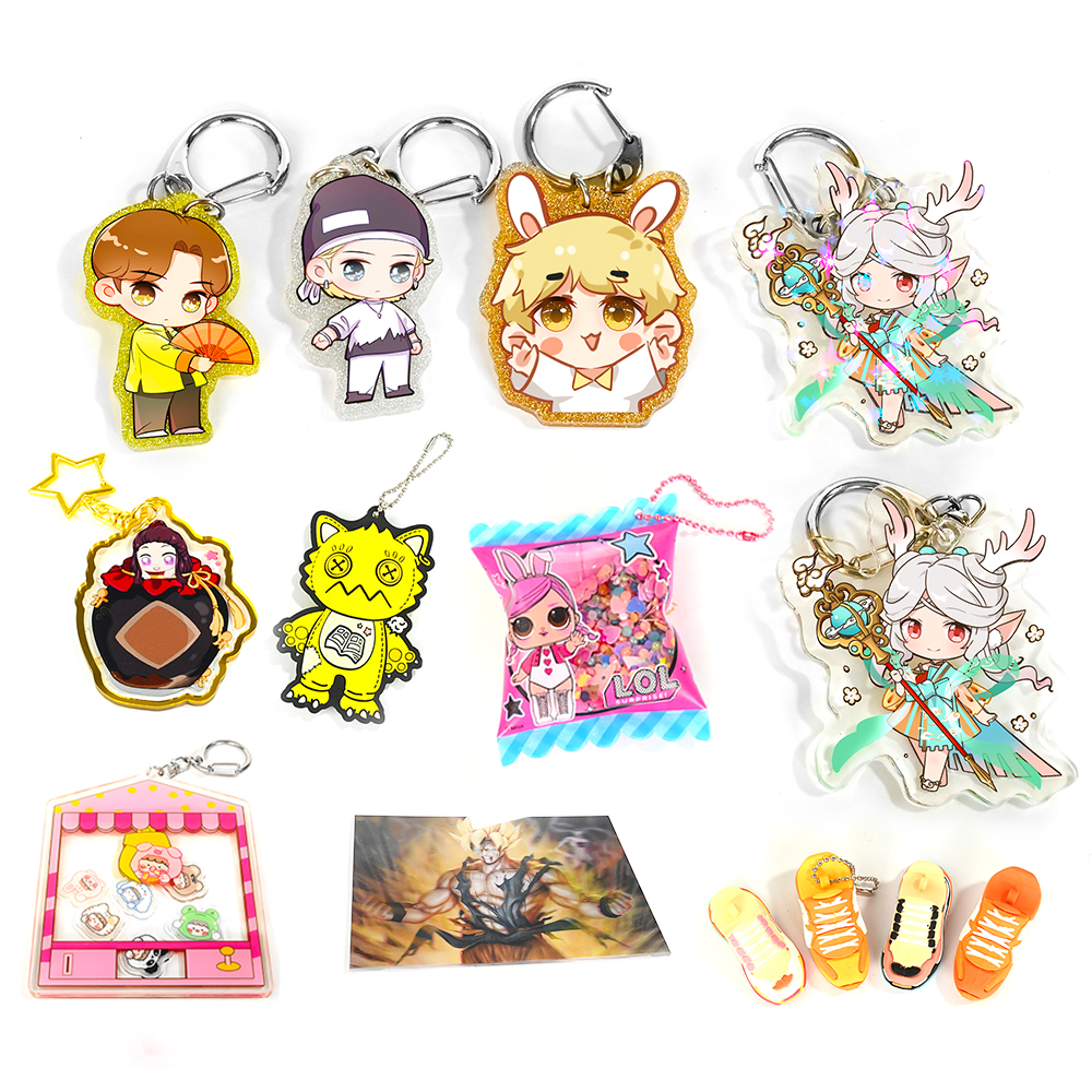 Cute cartoon duckling doll keychain car pendant key ring anti-lost creative gift