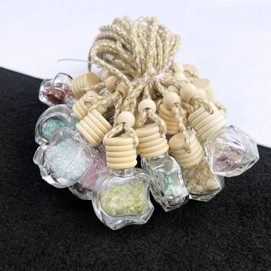  Mixed Quartz Crystal Chips Wishing Bottle Pendant For Car Hanging