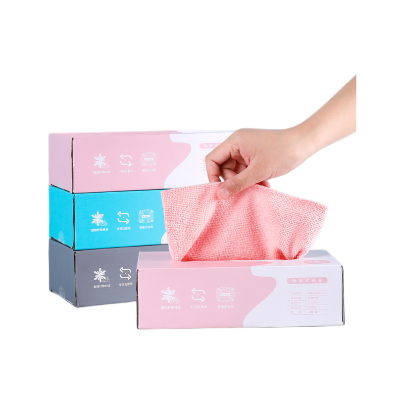Household withdrawable rag disposable lazy rag washable kitchen dish cloth dry and wet dual cleaning cloth