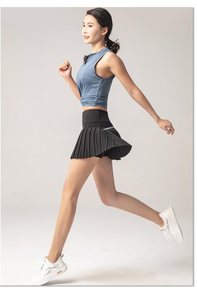 Advanced  Summer Sports Fitness Shorts Gym Pleated Skirt Golf Tennis Skirt with Pocket In Stock