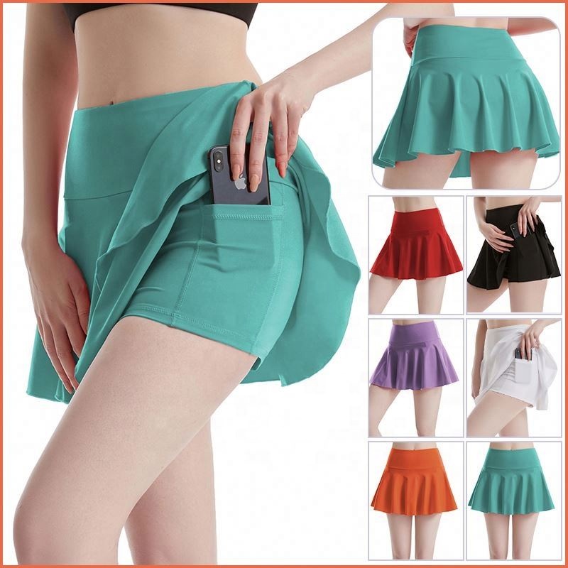 2023   Yoga Short Set Tennis Skirts Women Sportswear News Gym Fitness Skirt Quick Dry