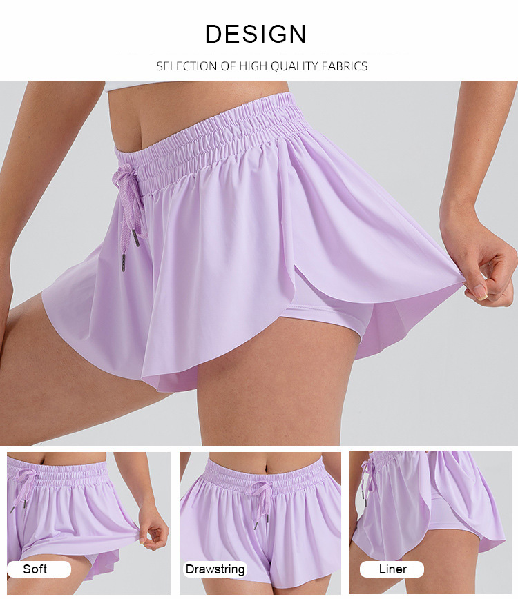   Ropa DeTenis   High Quality Mini Sports Running Skorts 2 In 1 Flowy Golf Skirts  Girls Tennis Sk