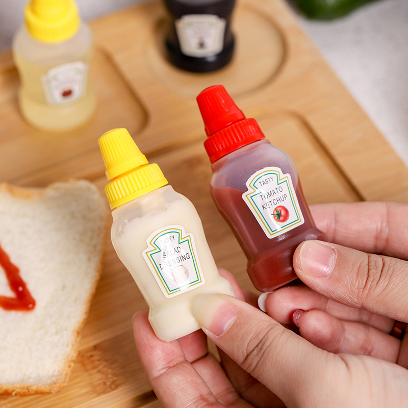 5 pack Kitchen household mini seasoning bottle tomato salad honey extrusion sauce bottle