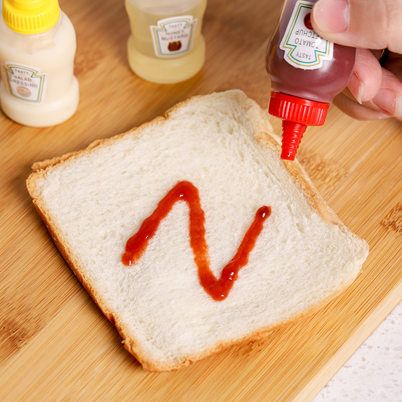 5 pack Kitchen household mini seasoning bottle tomato salad honey extrusion sauce bottle