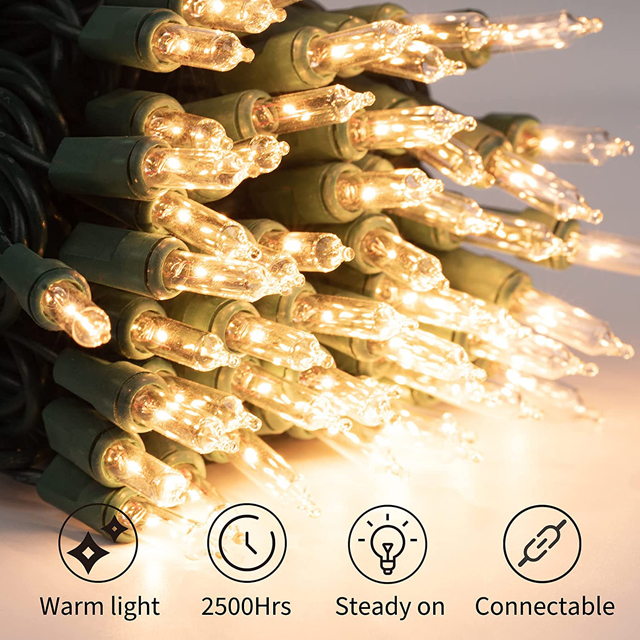 100 Counts Mini LED Clear Christmas Light Battery Operated Christmas String Lights For Patio Garden