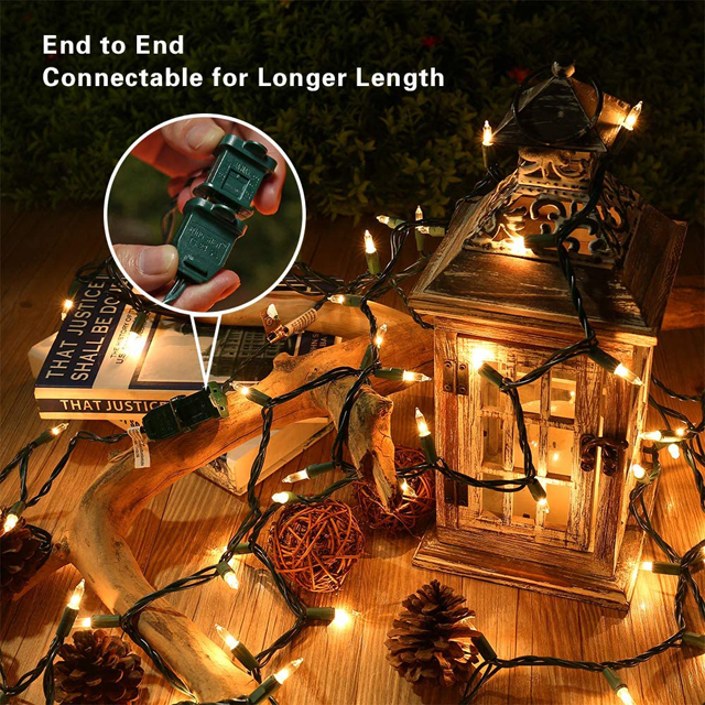 100 Counts Mini LED Clear Christmas Light Battery Operated Christmas String Lights For Patio Garden