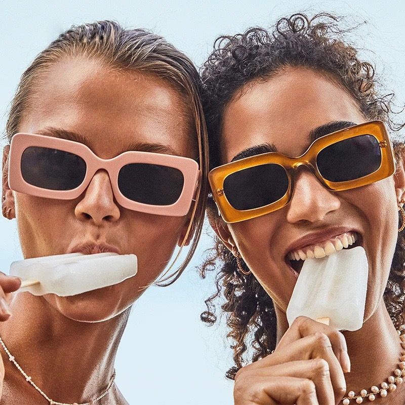 Lucky Classic Retro Rectangle Fashion Sun Glasses  Men Women Brand Shades Designer Sunglasses