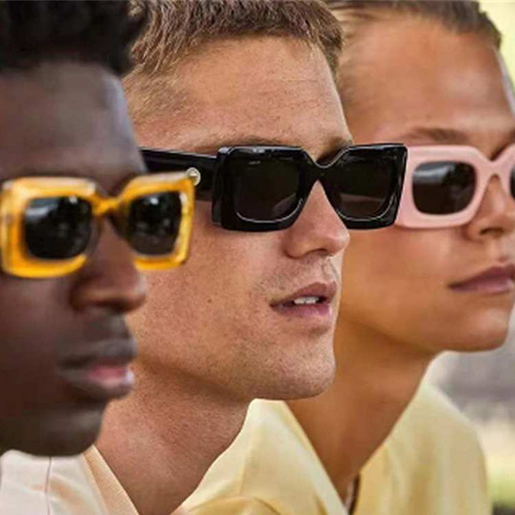 Lucky Classic Retro Rectangle Fashion Sun Glasses  Men Women Brand Shades Designer Sunglasses