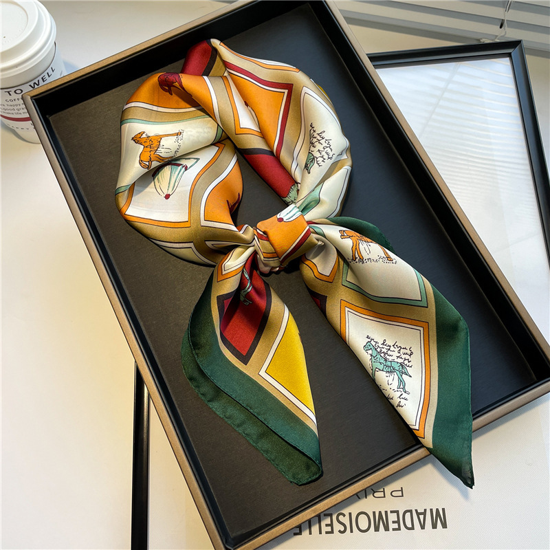 27 inch 70cm High quality Women Scarves Wrap Neckerchief Square Stain Silk Scarves