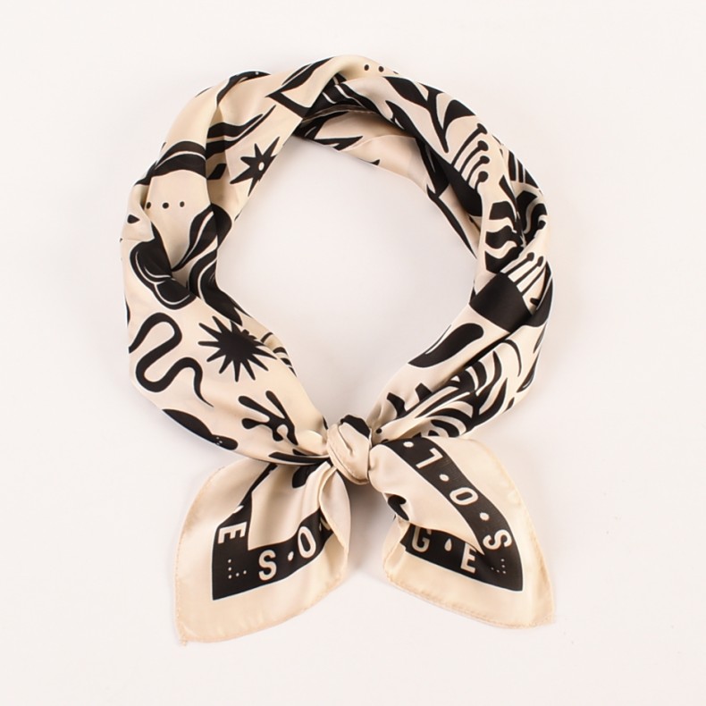 Light luxury Plain style 70*70 CM long scarf for women  direct flower pattern digital printing scarf for women