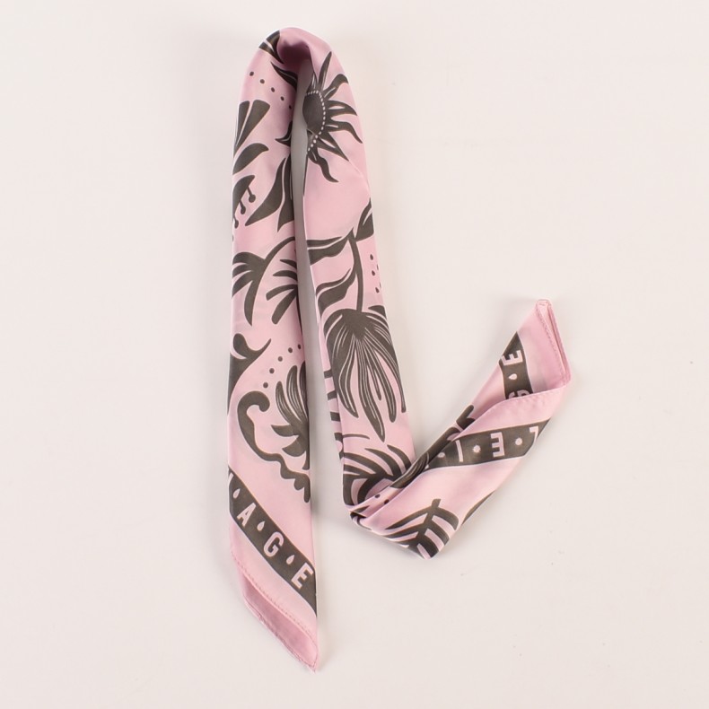 Light luxury Plain style 70*70 CM long scarf for women  direct flower pattern digital printing scarf for women