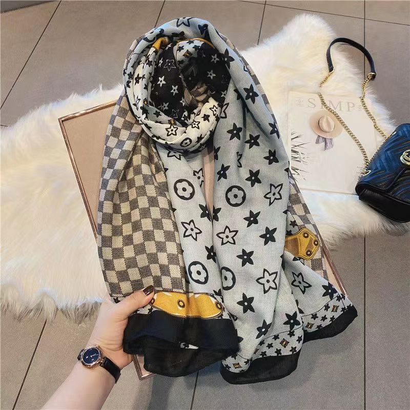 2022 Luxury Brand Cashmere Warm Winter Shawl Wraps for Women Scarf Print Pashmina Thick Blanket Scarves Foulard