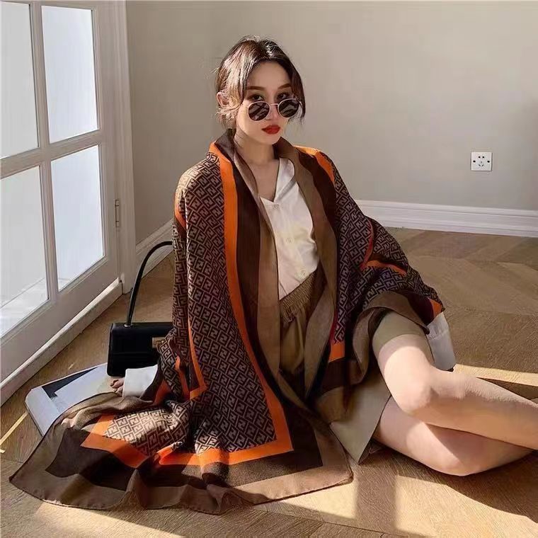 2022 Luxury Brand Cashmere Warm Winter Shawl Wraps for Women Scarf Print Pashmina Thick Blanket Scarves Foulard