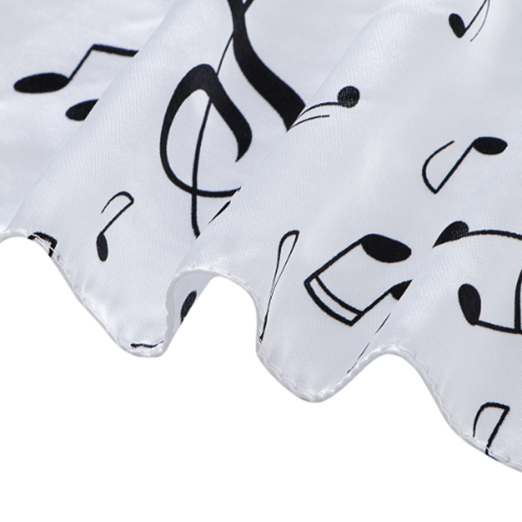 New Arrival women 90x90cm music note satin scarf women Music Printed scarves shawl