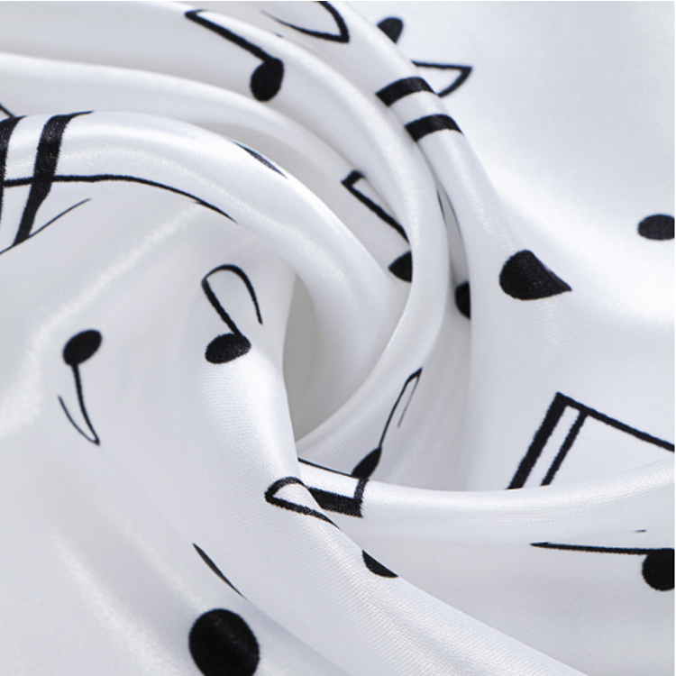 New Arrival women 90x90cm music note satin scarf women Music Printed scarves shawl