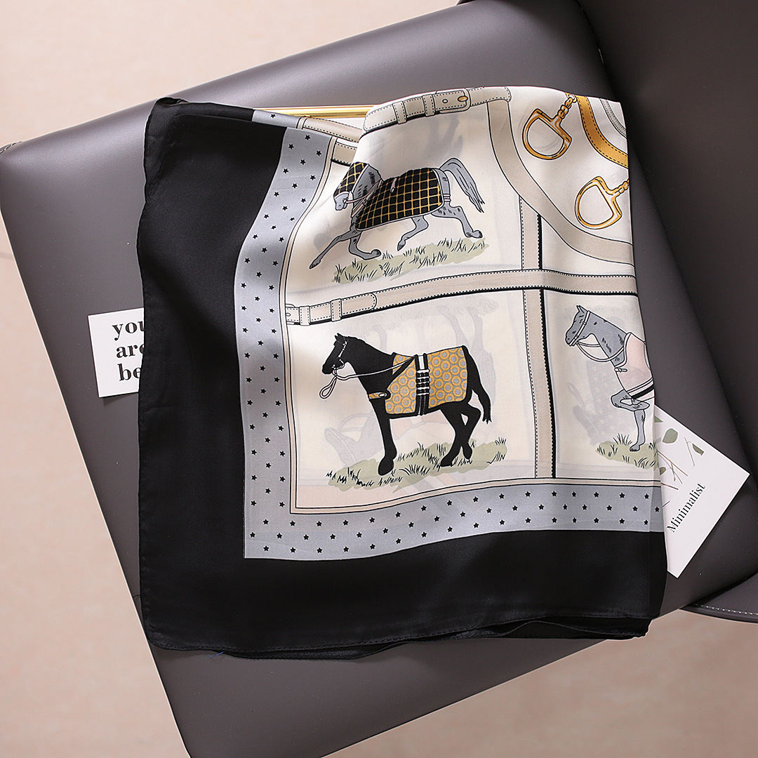 70*70cm Silk Satin Hair Scarf Animal Print Leopard Neck Scarf Summer Neckerchief for Women