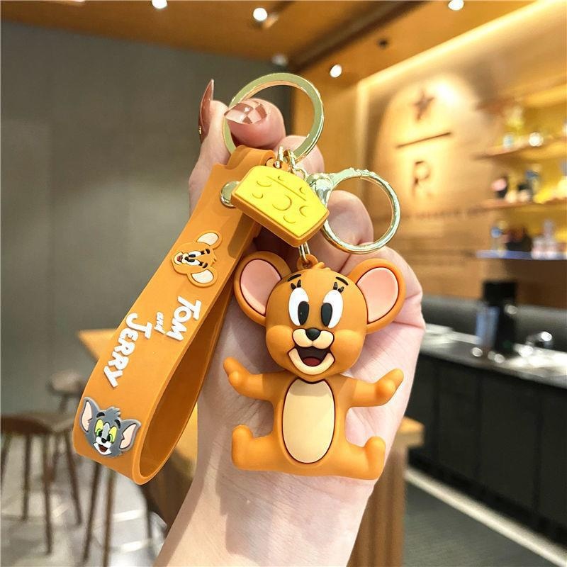 Tom and Jerry   Directly Sale 3d keychain pvc rubber cartoon Tom and Jerry Rubber Keychain