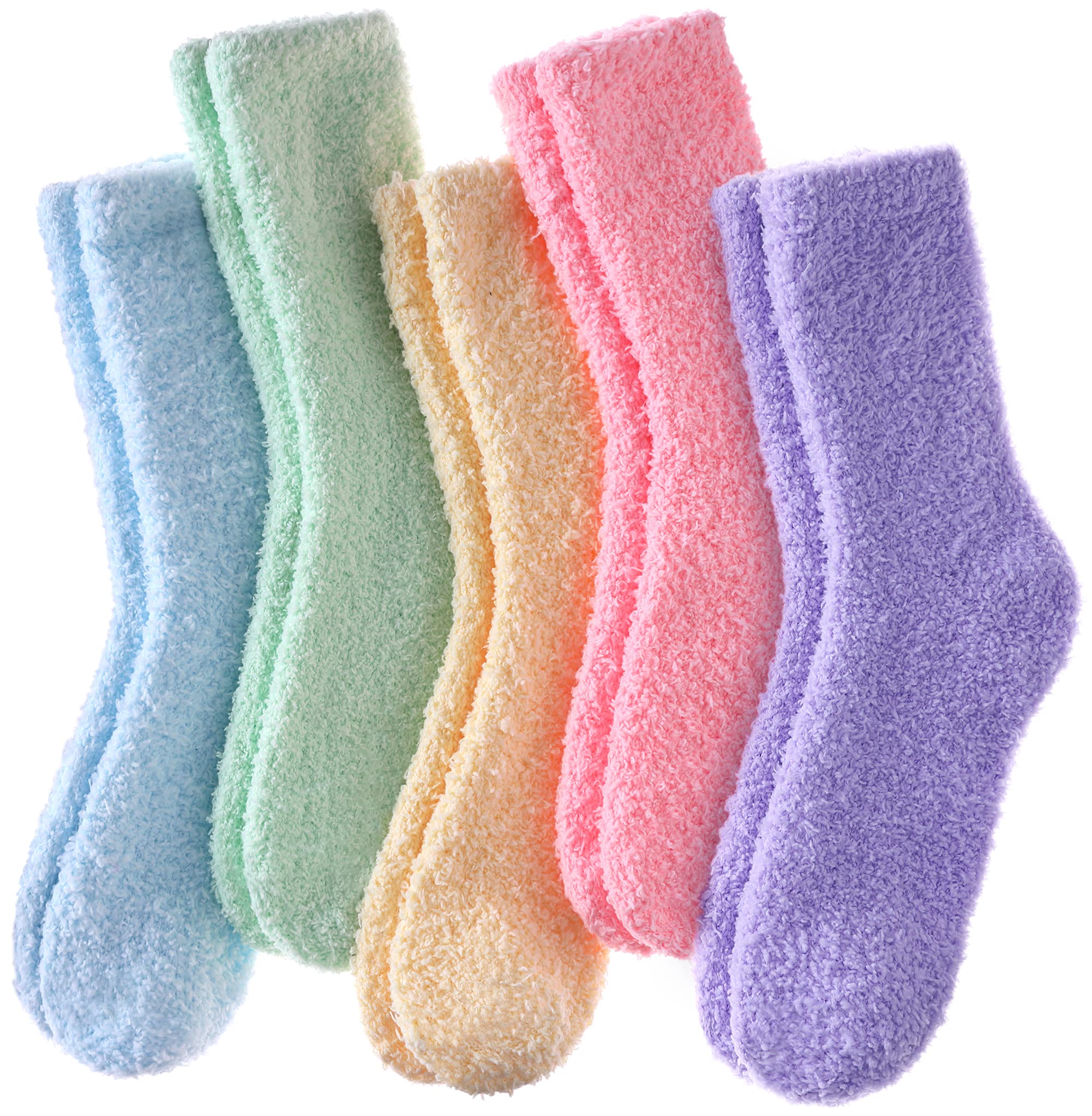 Womens Fuzzy Socks Cozy Soft Fleece Fluffy Warm Slipper Socks Winter Plush Crew  Tube Terry Fuzzy Cozy Socks for Women