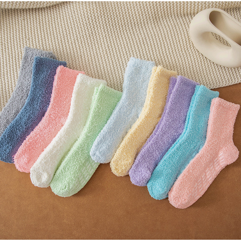 Womens Fuzzy Socks Cozy Soft Fleece Fluffy Warm Slipper Socks Winter Plush Crew  Tube Terry Fuzzy Cozy Socks for Women