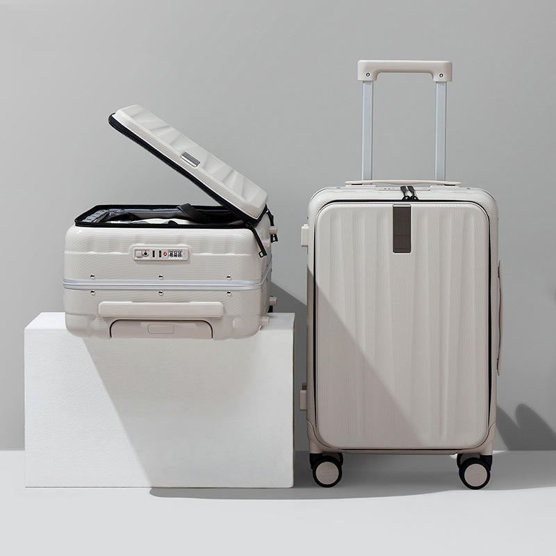 Compartment Suitcase with Front Lid for Easy Access Luggage