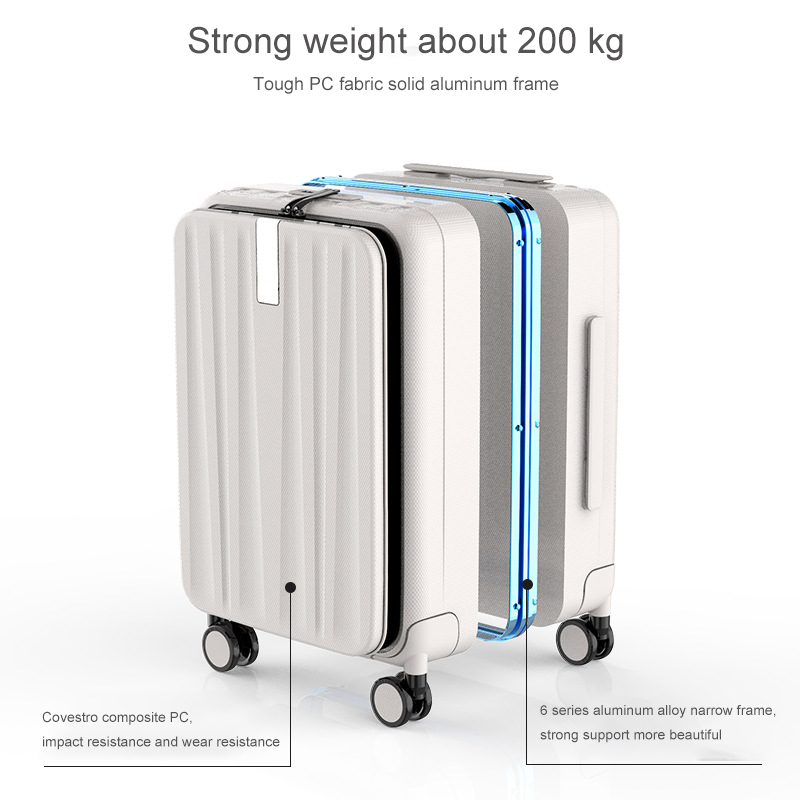 Compartment Suitcase with Front Lid for Easy Access Luggage