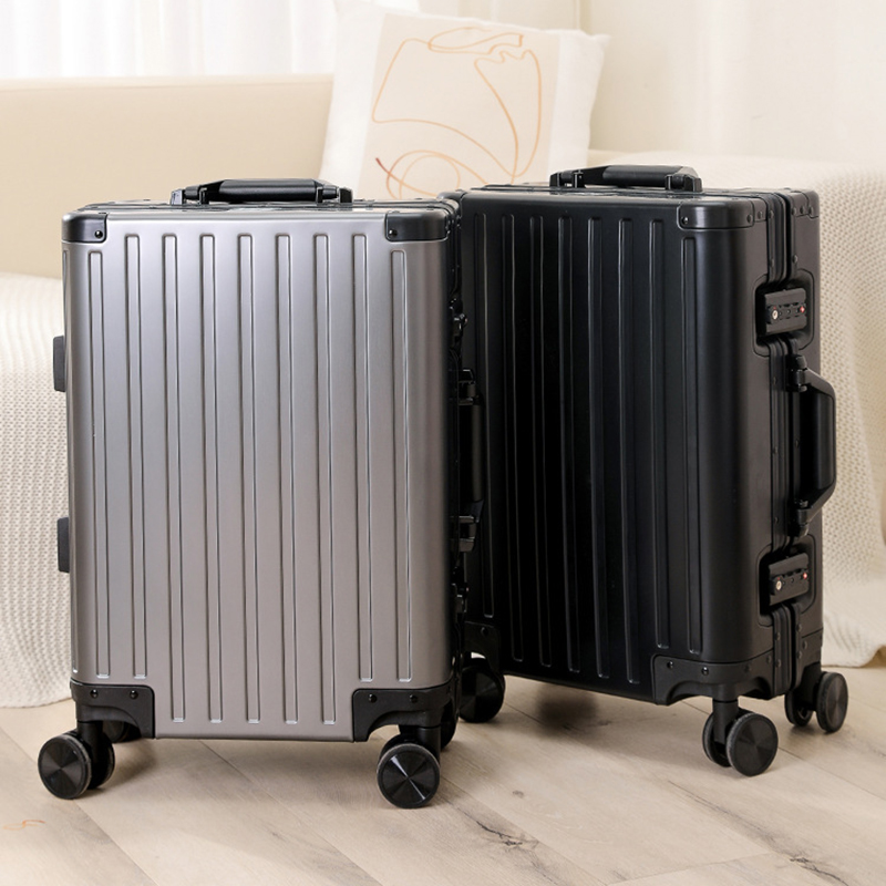 20 inches Spinner Carry on Luggage Suitcase, Double TSA Locks Pailox Metal Aluminium Frame Luggage Zipperless Luggage