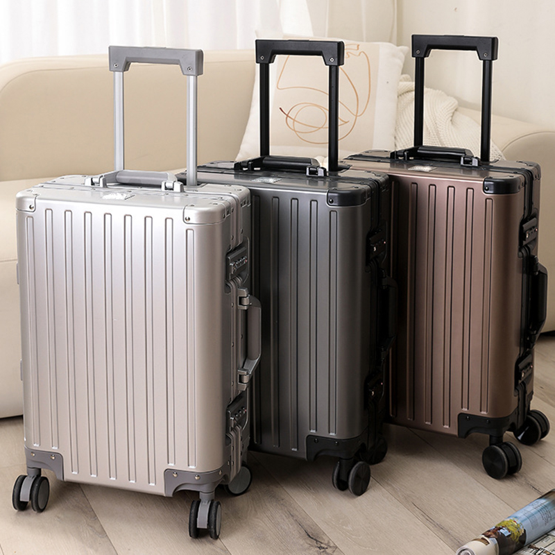 20 inches Spinner Carry on Luggage Suitcase, Double TSA Locks Pailox Metal Aluminium Frame Luggage Zipperless Luggage