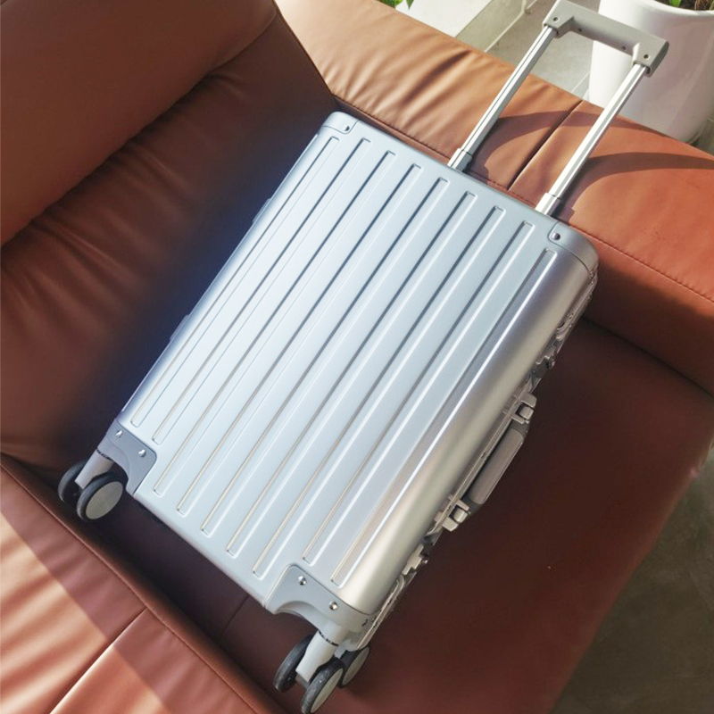 20 inches Spinner Carry on Luggage Suitcase, Double TSA Locks Pailox Metal Aluminium Frame Luggage Zipperless Luggage