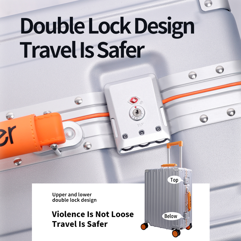 Fashionable Large-Capacity ABS PC Trolley Luggage Suitcase with TSA Combination Lock