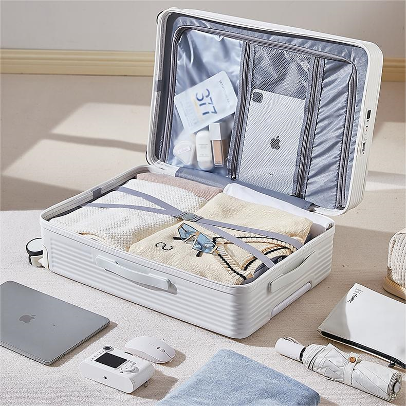 20 Inch Carry-On Luggage with Spinner Wheels: Cup Holder and Phone Holder