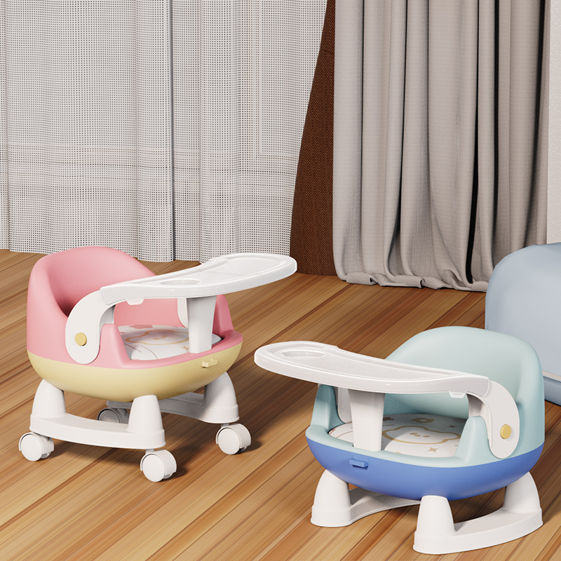 New Design  Multifunction Baby Feeding Chair Anti Slip Baby Chair With Wheel And Music