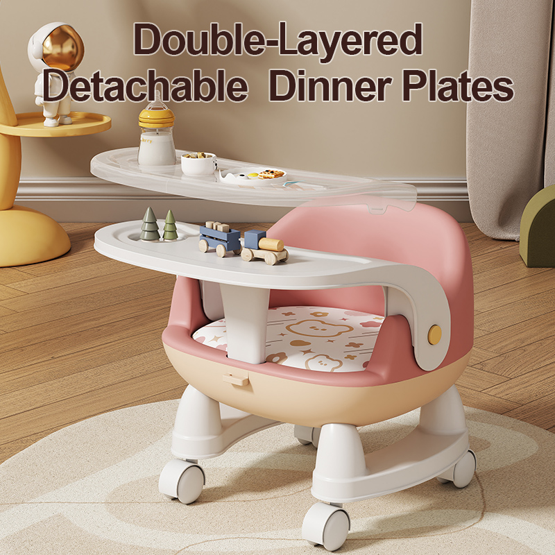 New Design  Multifunction Baby Feeding Chair Anti Slip Baby Chair With Wheel And Music