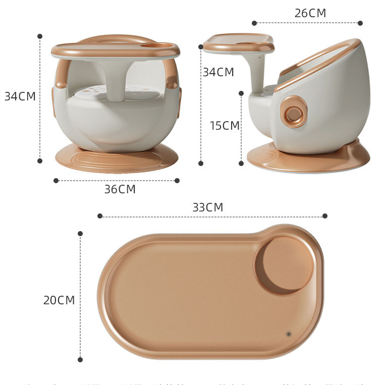 High Quality Comfortable 2-in-1 Children's Dining Chair With Dinner Plate Sounding Chair Household Seat
