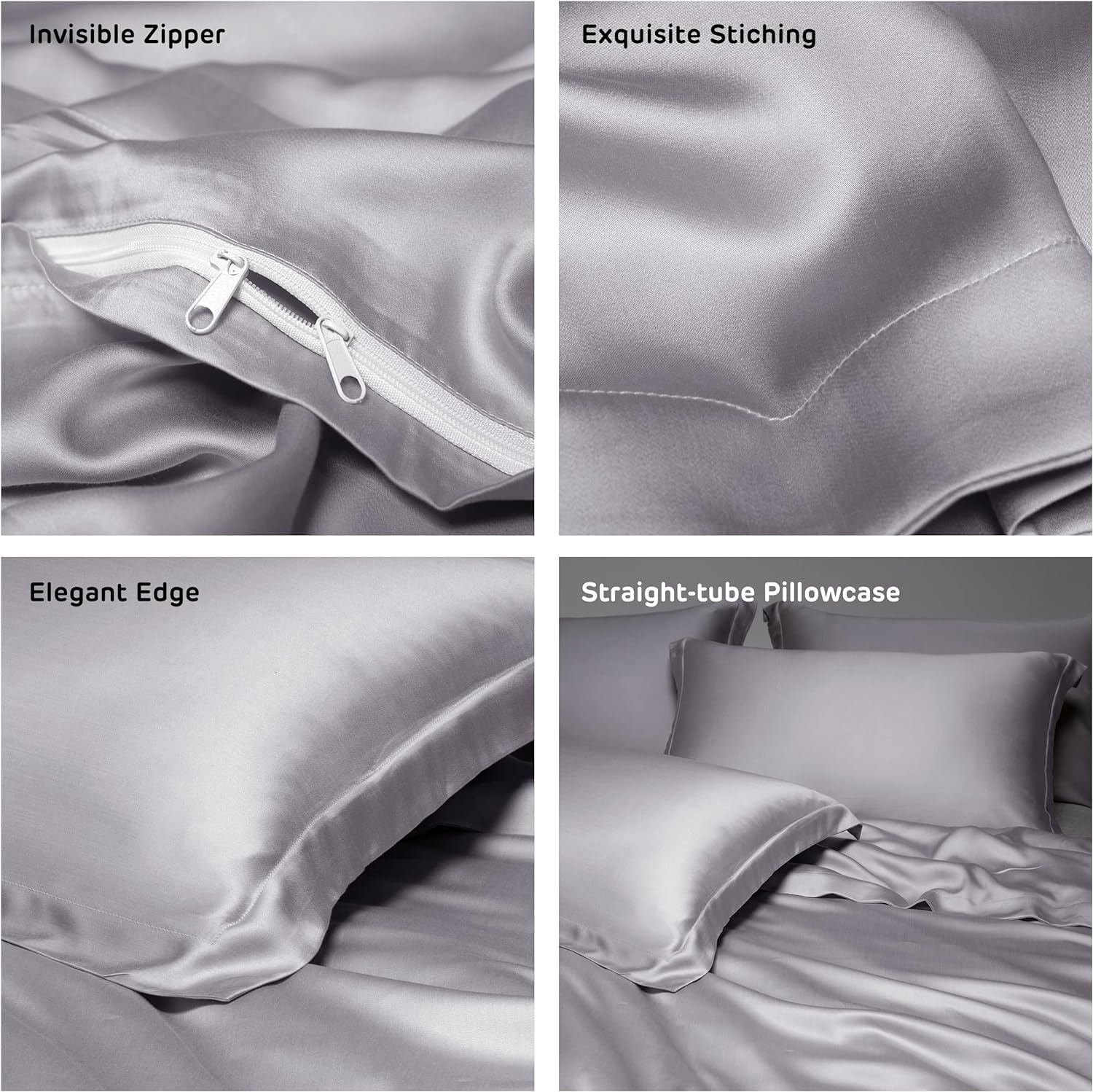 Luxurious Vegan Silk Tencel Bedding Set - Includes Silk Pillowcases and Sheets