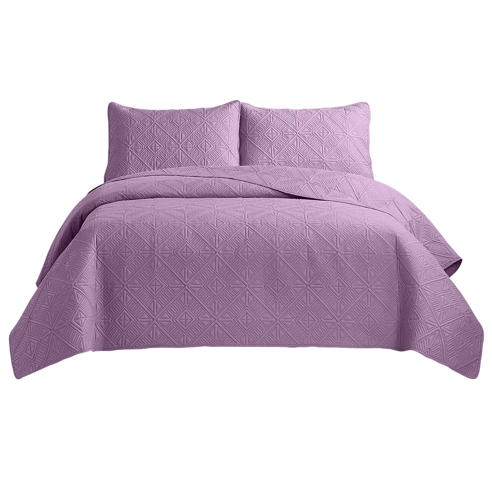 Ultrasonic Quilted Feather Bedspread Set - 3-Piece Patchwork Bedding,  Quality