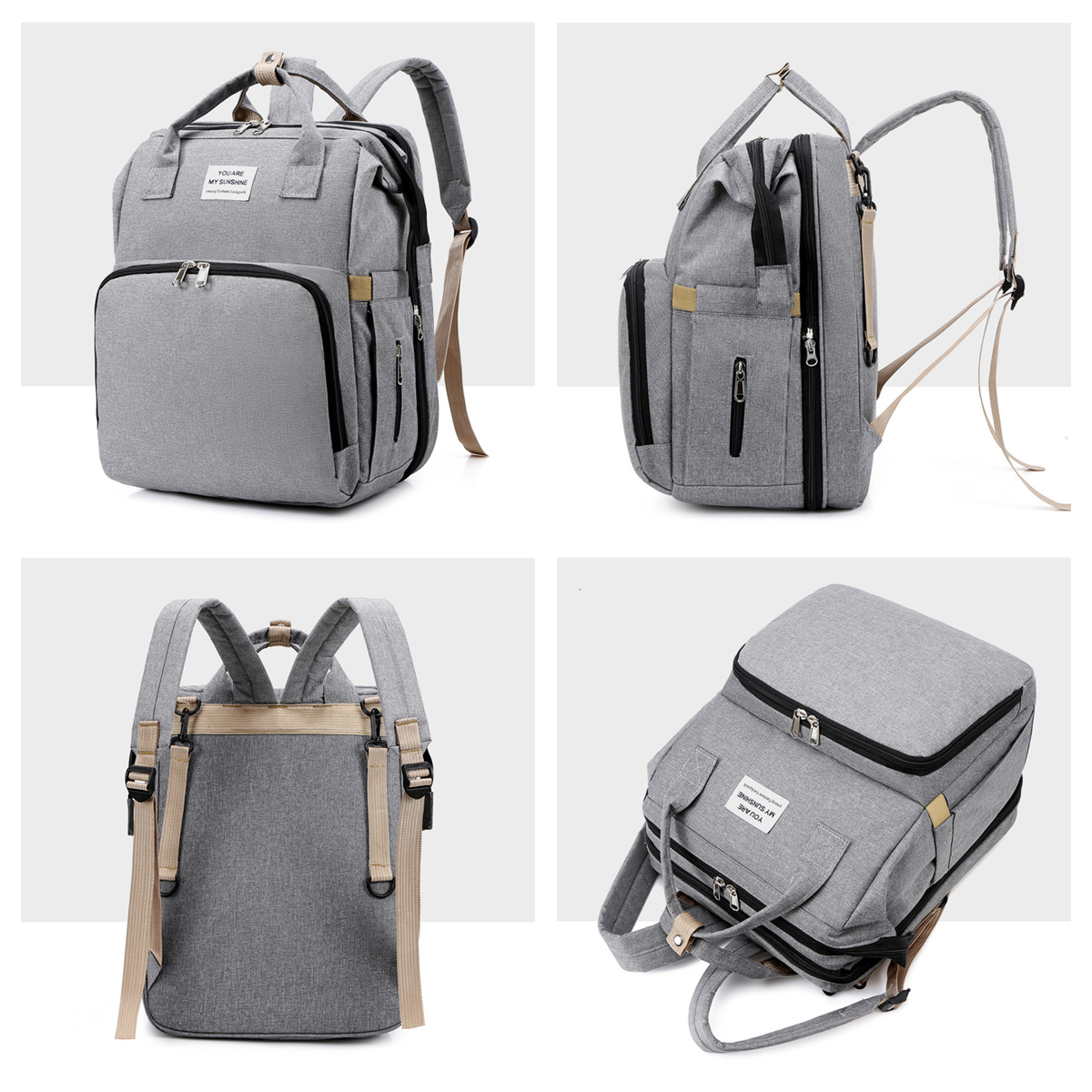 Portable Folding Crib 7-in-1 Baby Waterproof Diaper Bag